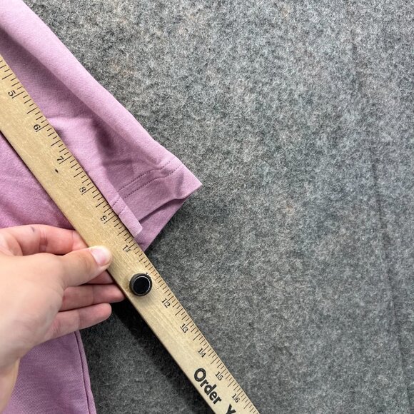 Travis Mathew Polo Shirt Mens Medium Pink Grey Preppy Mesh Golf Performance - Picture 5 of 11